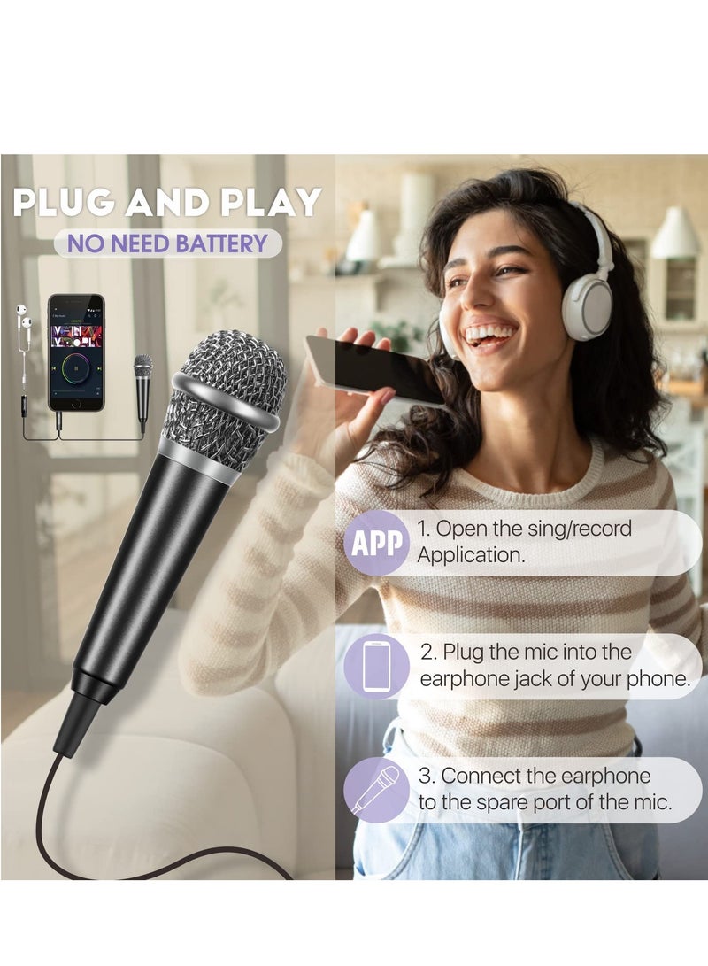 Excefore Mini Microphone Karaoke Tiny Singing Mic Equipment for Voice Recording Interviews Speeches 3.5mm Audio Connector Suitable for Laptop Cellphone Phone Ages 3+ 5PCS  - Image 5
