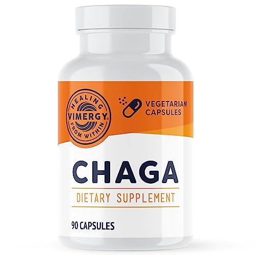 Vimergy Chaga Capsules Superfood Cellular Support Cardiovascular Health Benefits Kosher Vegan GlutenFree 90 Capsules