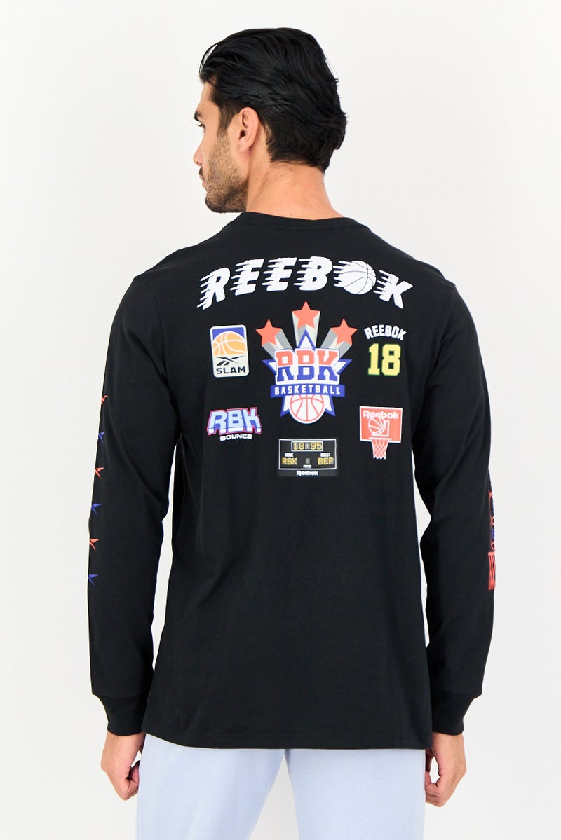 Reebok Men Sportswear Fit Long Sleeve Outdoor T-Shirt, Black - Image 4
