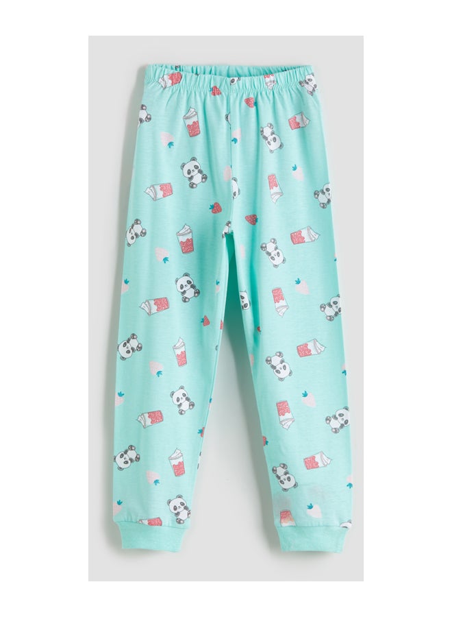 LC WAIKIKI Crew Neck Printed Girls' Pyjama Set - Image 3