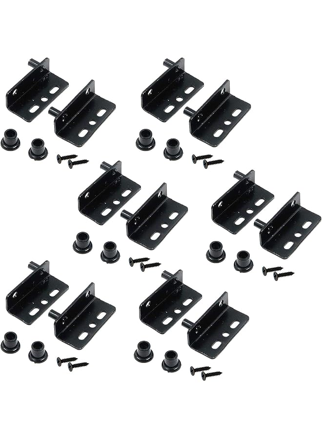 S-TOP 12Pcs Pivot Hinges 1.57" Concealed Hinges Heavy Duty Iron Hardware for Wood Door Furniture Cabinet Drawer (for 8mm Hole Black) - Image 1