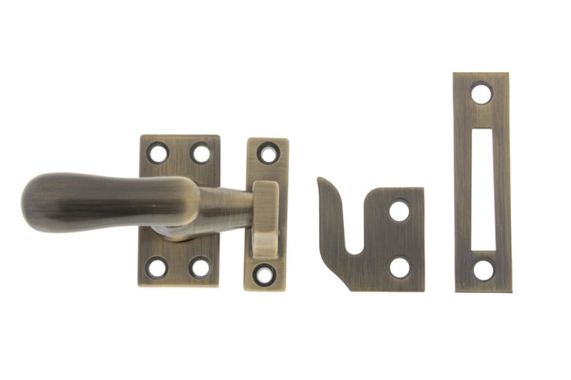 idh by St Simons 21014005 Professional Grade Quality Genuine Solid Brass Large Casement Fastener Antique Brass