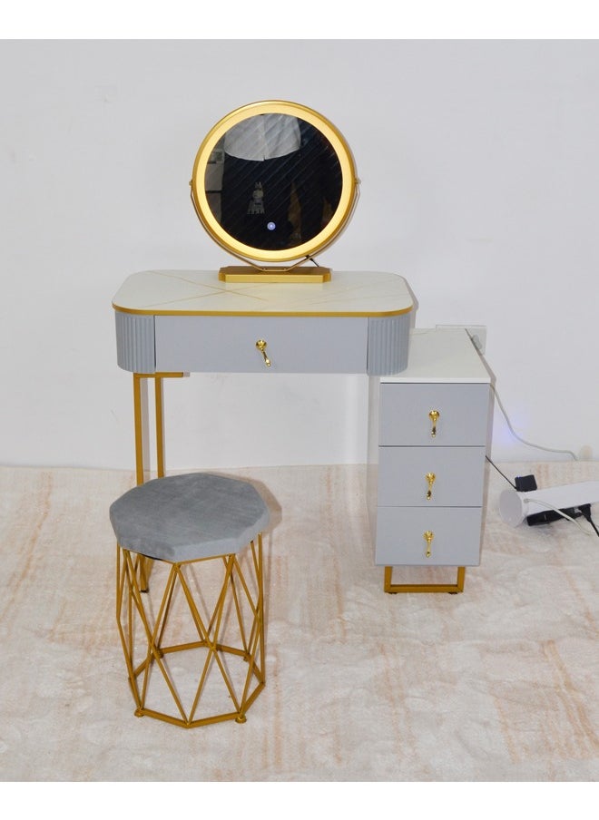 Makeup Vanity Table Dressing Table Flip Mirror With Drawers 70 CM