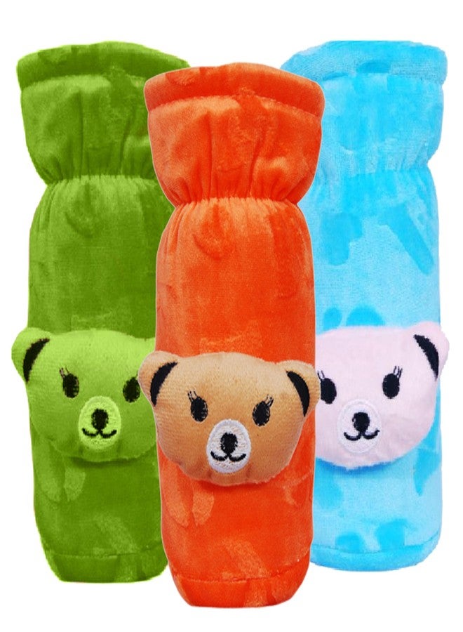 Alya New Born Baby Nursing Feeding Bottle Cover with Soft Stretchable Velvet Attractive Cartoon Design I Baby Milk Feeder Bottle Cover 150 ML-200 ML (0-2 Years) (Pack of 3 (Multi-Design)) - Image 1