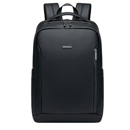 GOLDEN WOLF Slim Backpack for Men 17L Compact 15.6" Laptop Backpack for Daypack Water-resistant Multi-pocket Padded Lightweight Premium Office Bag for Work Casual Business, Black - Image 1