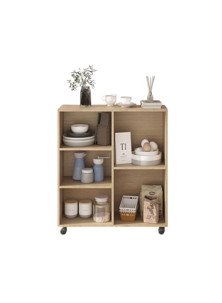 إكسبرت خزانة متحركة متعددة الوظائف لركن القهوة مع أرفف تخزين مفتوحة، مثالية لمكتب المنزل أو المطبخ لون بني - Image 1
