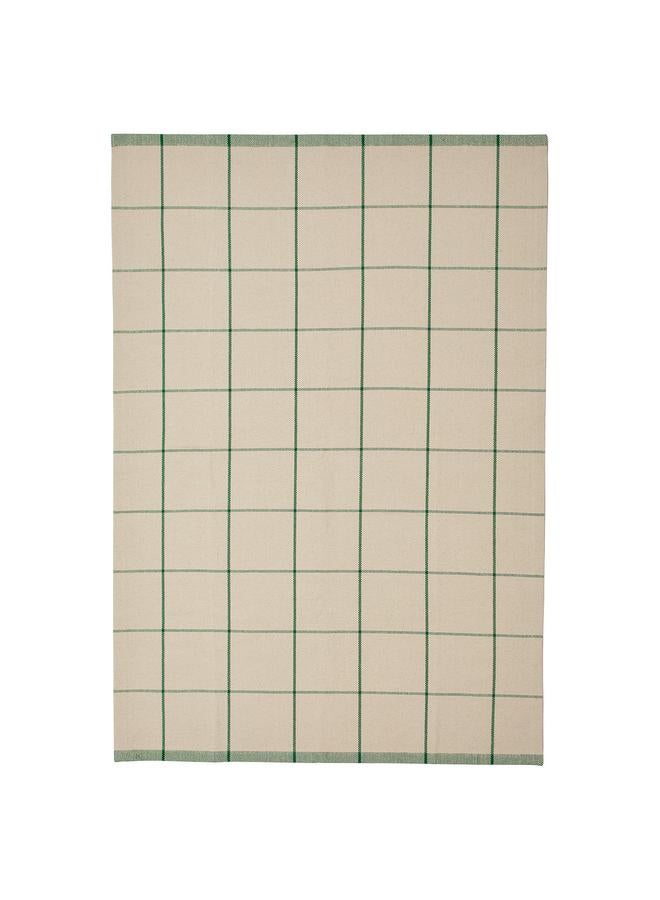 erorex Rug, flatwoven, off-white/green, 133x195 cm - Image 1