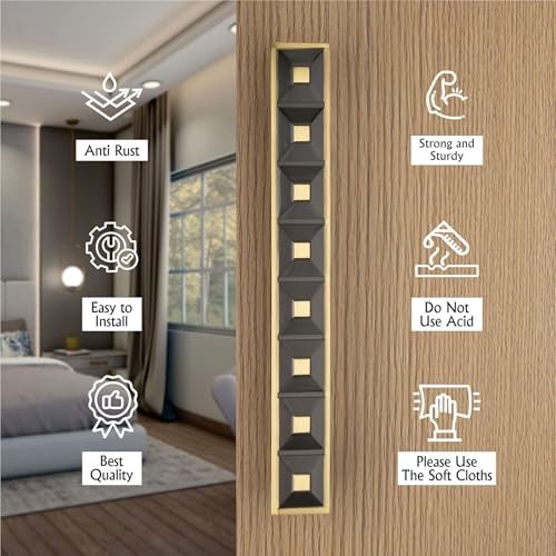 COMPASS 12" Brass Main Door Handle | Door Handles for Main Door | Pull Handles for All The Doors of House | Office | Hotels | PH-237 (Pack of 1, Antique Finish) - Image 4