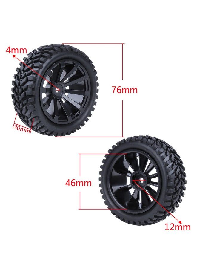 Hobbypark Outer Diameter 2.99 Inch / 76Mm Rubber Rc Car Tires & Wheel Rims Foam Inserts 12Mm Hex Hub (4Pack) - Image 3