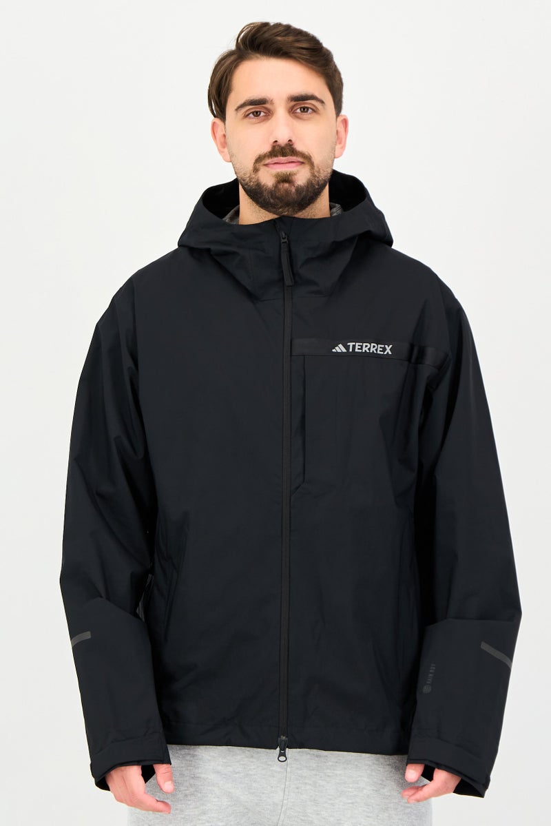Adidas Men Regular Fit Long Outdoor Jacket, Black - Image 1