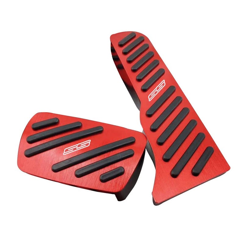 BOYOUS 2PCS Aluminum Alloy No Drilling Anti-Slip Brake and Accelerator Pedal Pads Cover Set Interior Decoration Accessories Fit for Chevrolet Camaro 2016-2023(Red) - Image 1