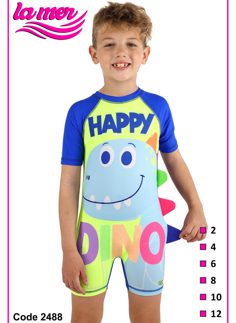 La Mer kids swimwear dino character high quility one piece - Image 1