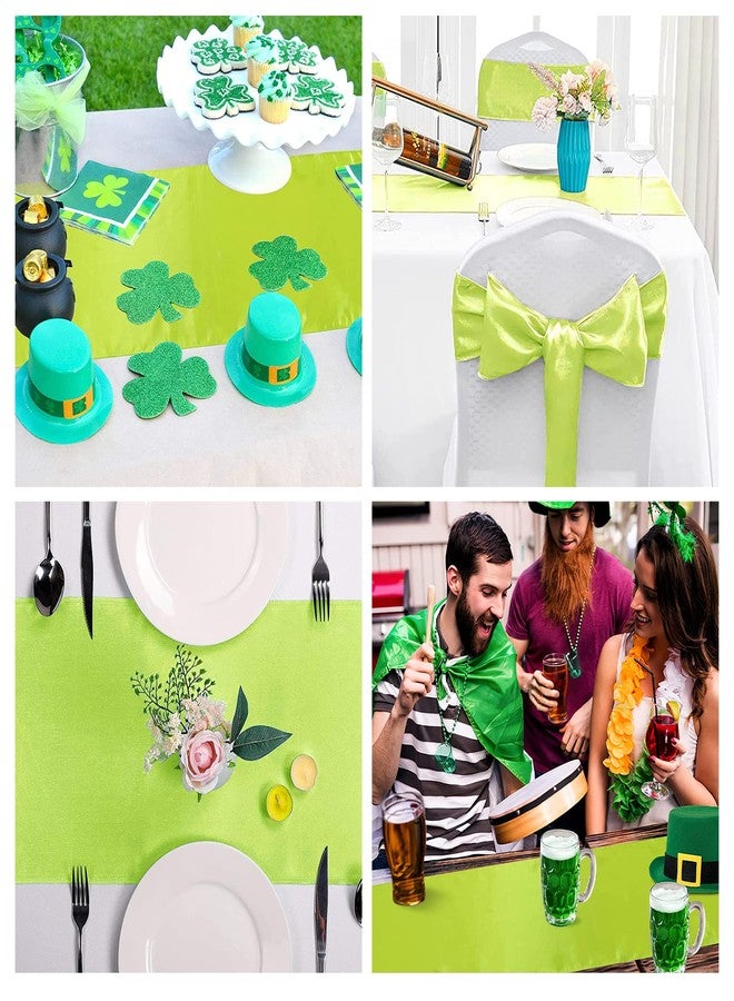 GFCC Apple Green Table Runner - Pack of 10 Satin Table Runners 12 x 108 Inches for Wedding Party Events Birthday Banquet Decoration - Image 5