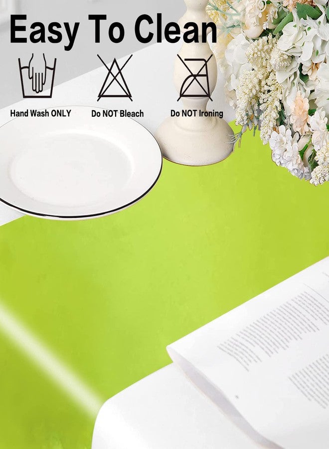 GFCC Apple Green Table Runner - Pack of 10 Satin Table Runners 12 x 108 Inches for Wedding Party Events Birthday Banquet Decoration - Image 3