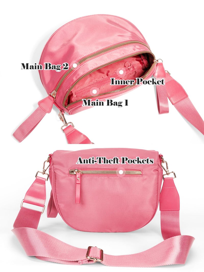MEISEY Pure Colour Crossbody Bag Bum Bag for Women,Spacious Purse Fanny Packs Belt Bag,Oversized Bum Bag (Colour Bum Bag-Watermelon Red) - Image 4