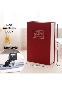Generic Small Cash Box Piggy Bank Children's Household Storage Book Safe Code Box With Lock Small Lock-Color:Medium Key Red Upgraded Thickened Steel Plate  - Image 1