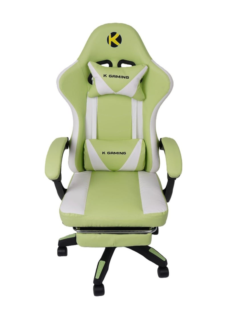 k Gaming Ergonomic Gaming Chair Adjustable Recline with Footrest PU Leather Linkage Armrest - Image 1