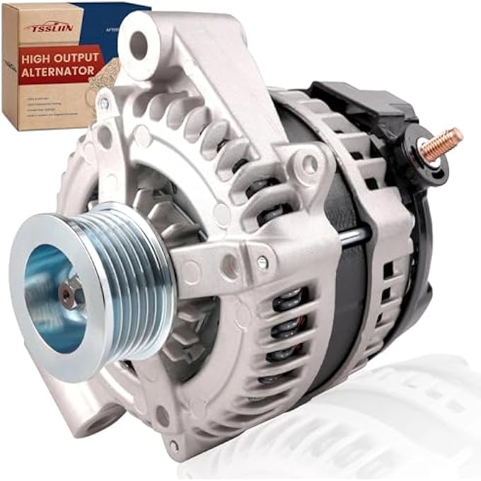 TSSLIIN High Output Alternator for-Jaguar F-Pace F-Type XE XF XFR XFR-S XJ XJR XJR575 XK XKR XKR-S for-Land Rover LR4 for-Range Rover 12V 150A 6-Groove Pulley 104210-5360 - Image 1