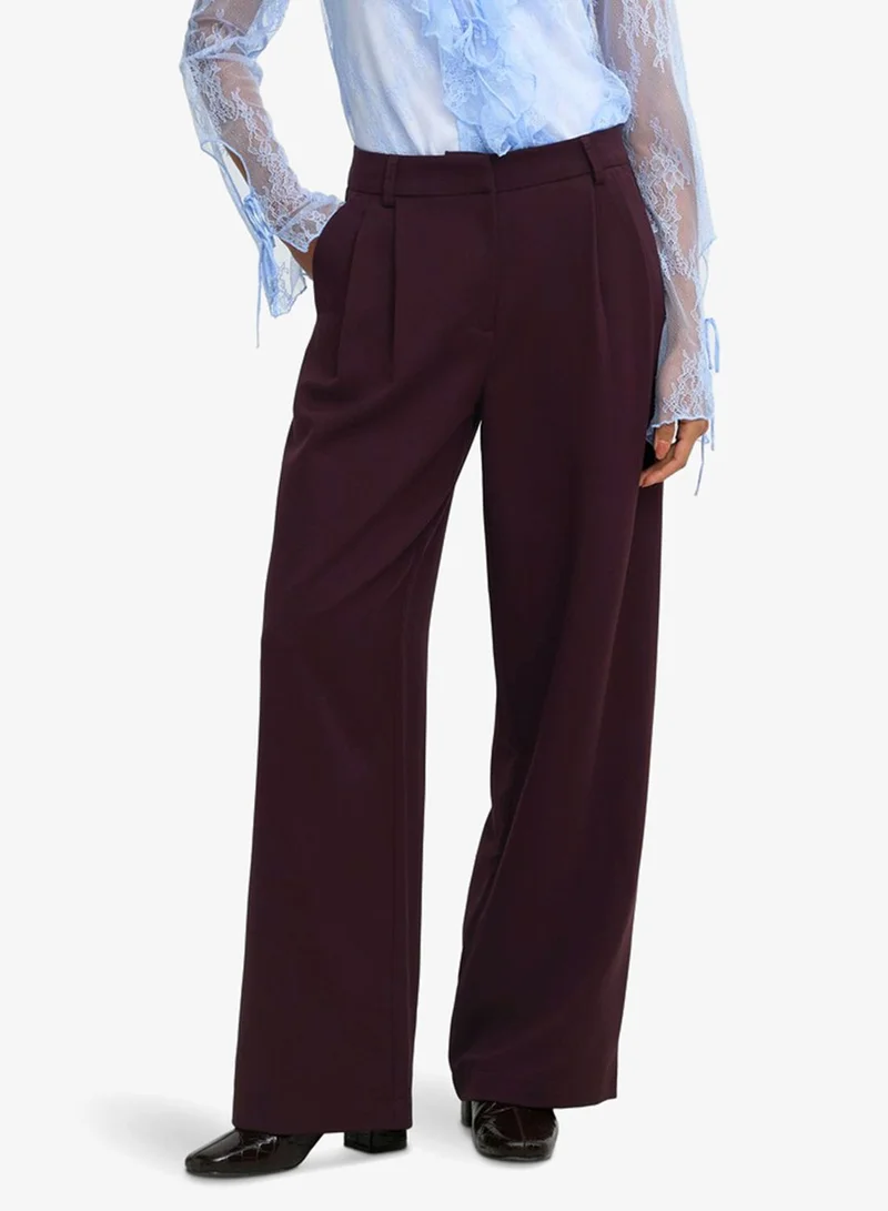Casual High Waist Straight Trousers