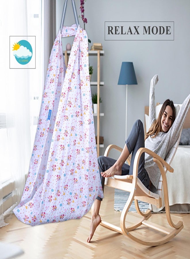 SJ SHINE Born Baby Hanging Swing Cradle Cotton thottil Cloth thuni for Babies Baby Boy's and Girl's Cotton Cloth Cradle/Zula//Jhula/Jhoola/uyalalu for new Born Babies (White) - Image 3