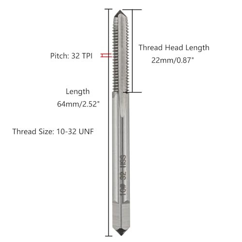 TOP-VIGOR 3pcs 10-32 UNF Straight Flute Tap with H2 Tolerance, High Speed Steel Uncoated Right Hand Thread Tap for Making New Thread and Repairing Damaged Threads - Image 2