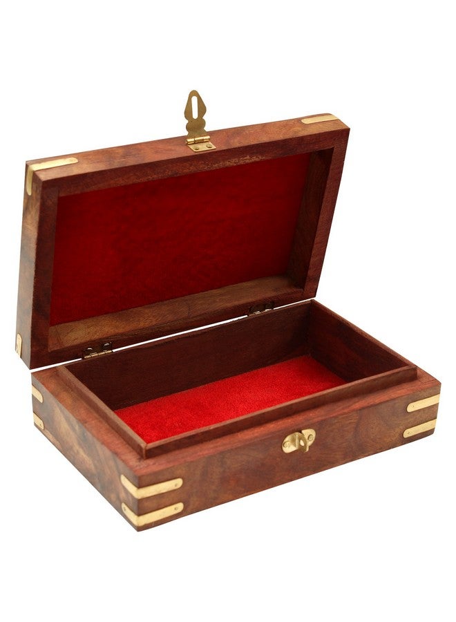 ITOS365 Handmade Wooden Jewellery Box for Women Jewel Organizer Hand Carved Carvings Gift Items, 8 x 5 Inches - Image 3