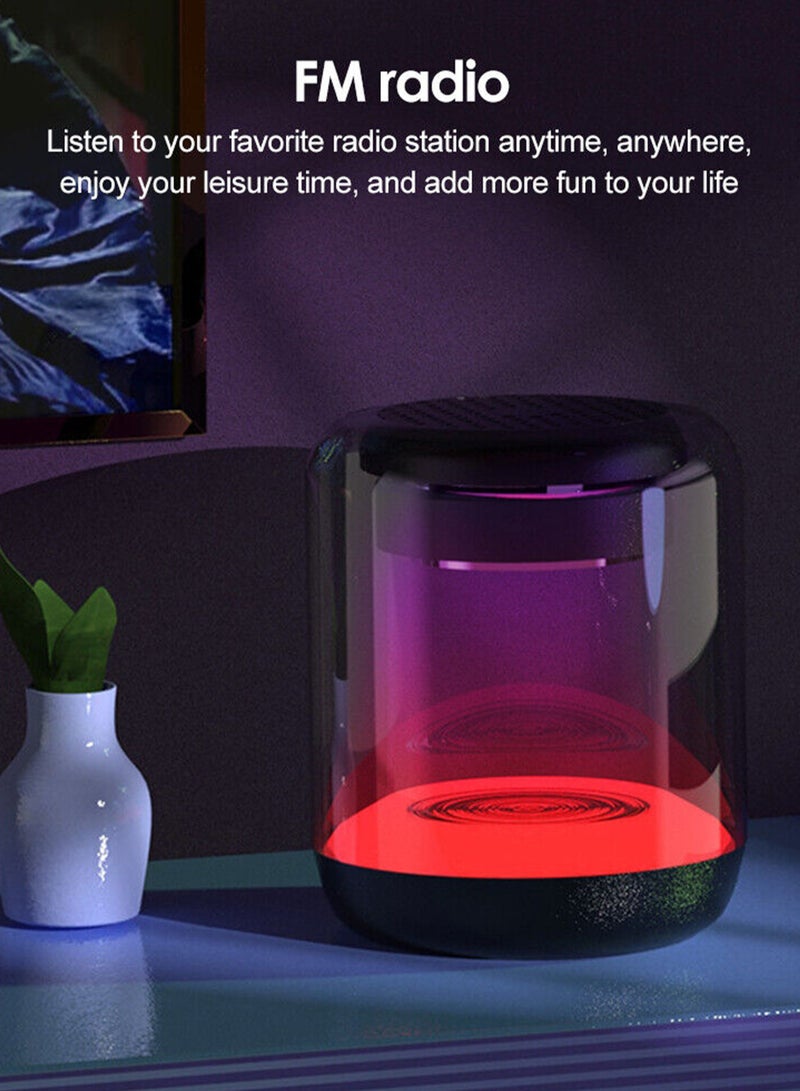 R.VIHAN Portable Wireless Bluetooth Speaker with RGB LED Neon Lights Colourful FM Radio Stereo Speaker for Indoor Outdoor Travel Use Compact Rechargeable Party Music Speaker Ideal Gift for Birthday Holidays Any Special Occasions  - Image 5
