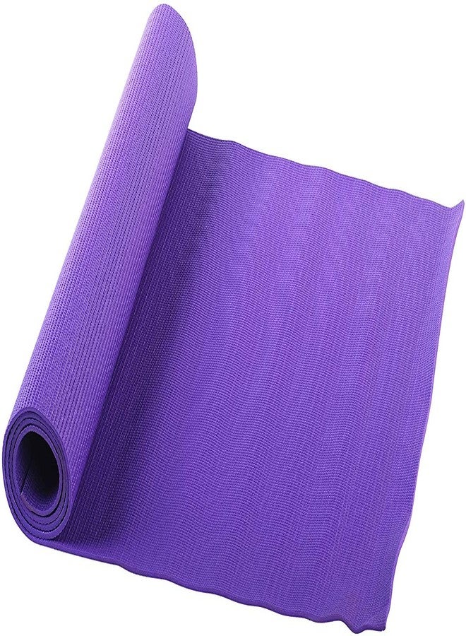 TIB® Yoga Mat for Yoga Exercise and Gym Workout with Carry Bag, Anti-Slip/Anti Skid Yoga Mat for Men & Women Fitness, 4MM Thickness, Purple - Image 2