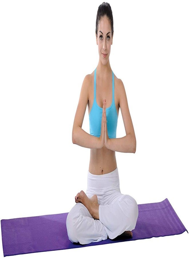 TIB® Yoga Mat for Yoga Exercise and Gym Workout with Carry Bag, Anti-Slip/Anti Skid Yoga Mat for Men & Women Fitness, 4MM Thickness, Purple - Image 4