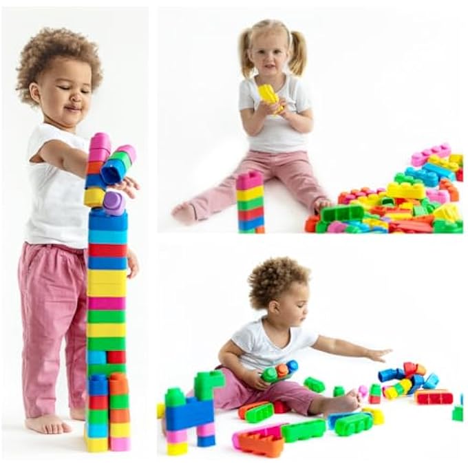 LITTLE TIKES: SOFT BLOCKS - 42 PIECE SET - BUILDING & STACKING TOYS, FOOD GRADE DURABLE MATERIALS, SAFE FOR TEETHING BABIES, TODDLER & KIDS 6 MONTHS+ - Image 4