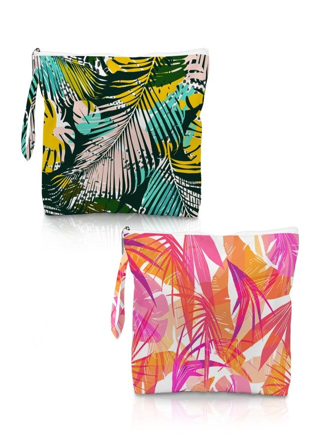 Fokongna Wet Bag, 2 Pack Travel Vacation Reusable Waterproof Dry Wet Zipper Organizer for Weekend Getaway Beach Trip Gym Daily Toiletry Storage - Image 1