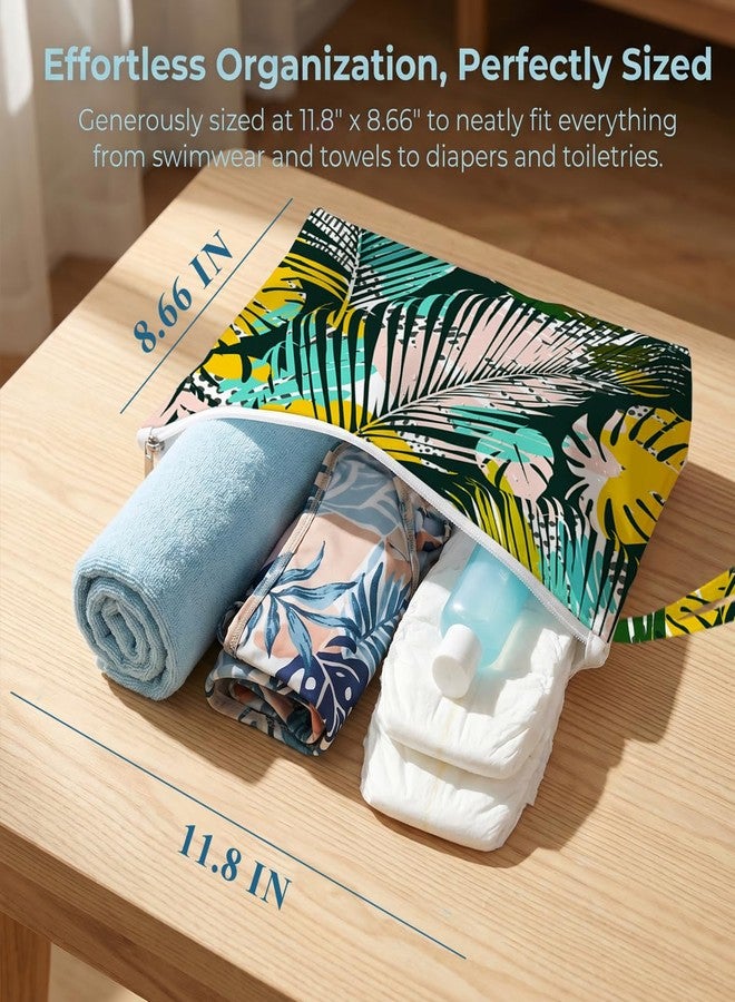 Fokongna Wet Bag, 2 Pack Travel Vacation Reusable Waterproof Dry Wet Zipper Organizer for Weekend Getaway Beach Trip Gym Daily Toiletry Storage - Image 2