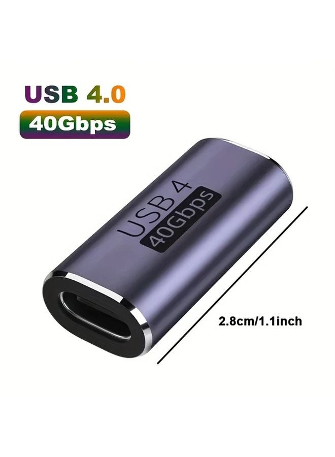 Female Type C USB4 Adapter 40Gbps Super Speed 100W Power 8K Video Extender For MacBook Laptop Phone Purple - Image 3