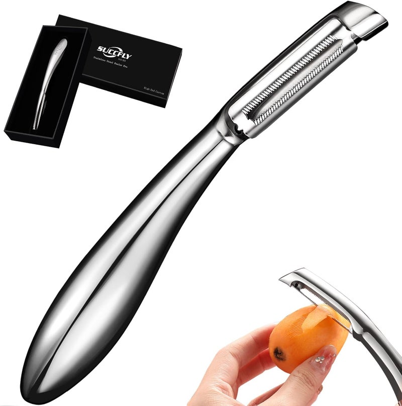 SUCCFLY Potato Peeler Stainless Steel, Premium Vegetable Peelers for Kitchen, Fruit & Veggie Peeler, Carrot Cucumber Apple Peeler，Ultra Sharp Serrated Blade，Ergonomic Non-Slip Handle (5-year warranty) - Image 1