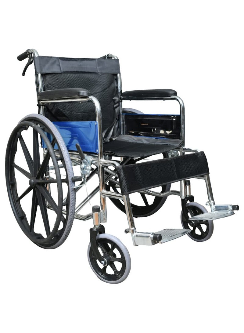 Generic Lightweight Foldable Manual Wheelchair For Elderly And Handicap Patients Disabled, Black - Image 1
