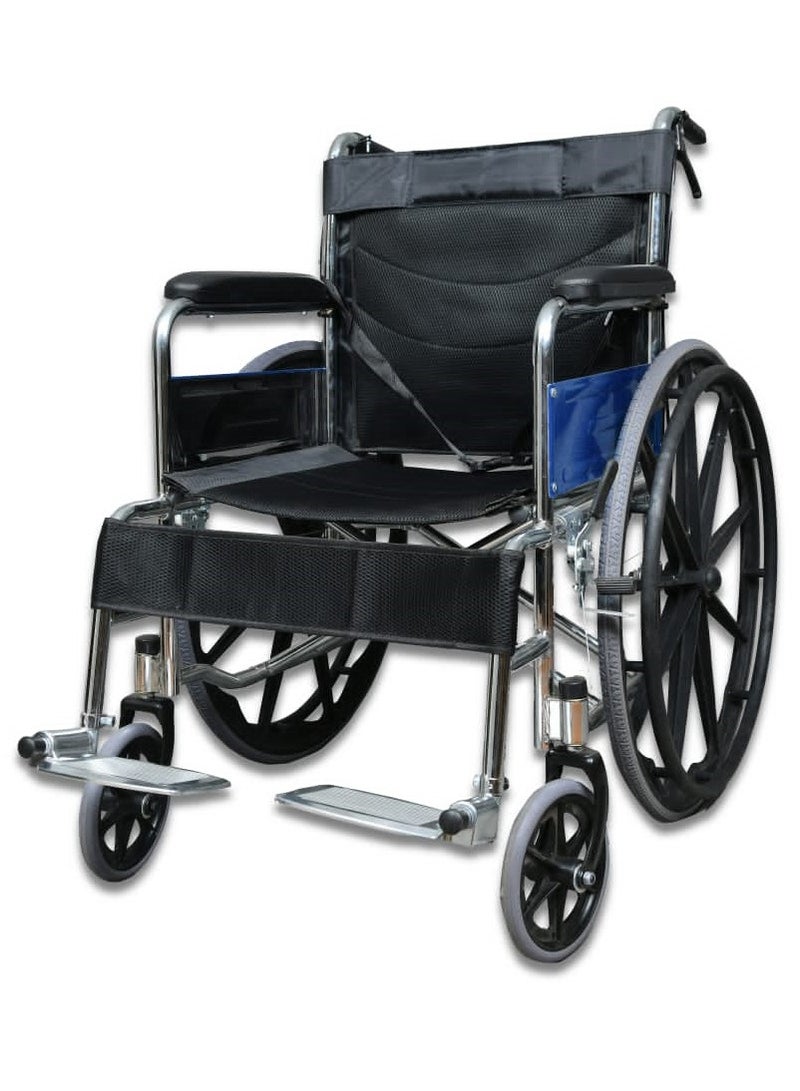 Generic Lightweight Foldable Manual Wheelchair For Elderly And Handicap Patients Disabled, Black - Image 2