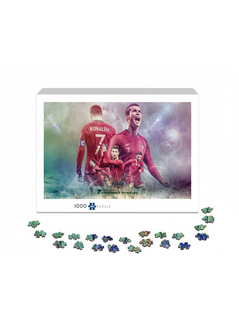 Cristiano Ronaldo Stadium Back View 1000 Piece Jigsaw Puzzle: Legendary Football Field Wall Art, Framable Matte Paper Sports Memorabilia for Superfans & Game Room Decor - Image 2