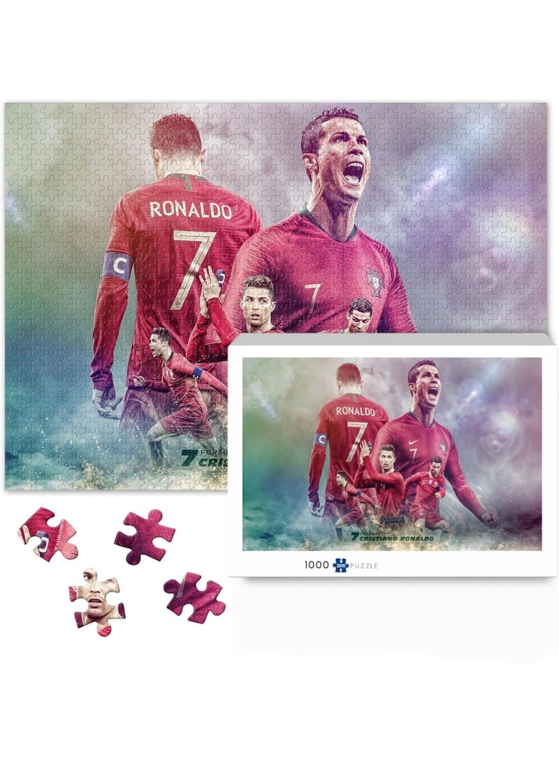 Cristiano Ronaldo Stadium Back View 1000 Piece Jigsaw Puzzle: Legendary Football Field Wall Art, Framable Matte Paper Sports Memorabilia for Superfans & Game Room Decor - Image 3