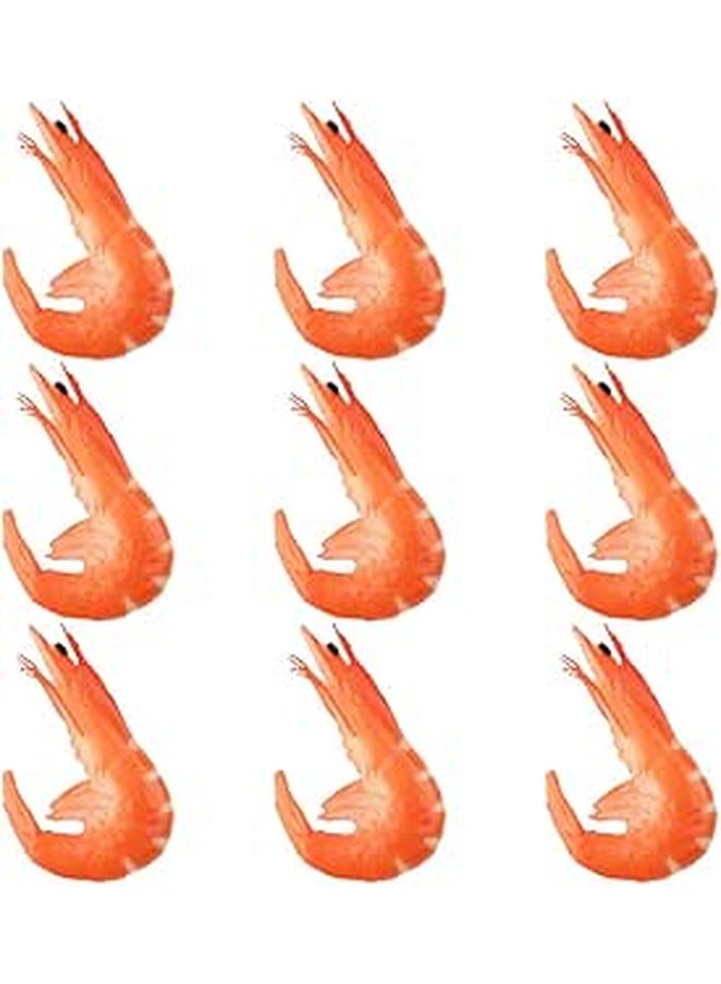 9Pcs Artificial Red Shrimp Models For Home Display And Photography Props - Image 1