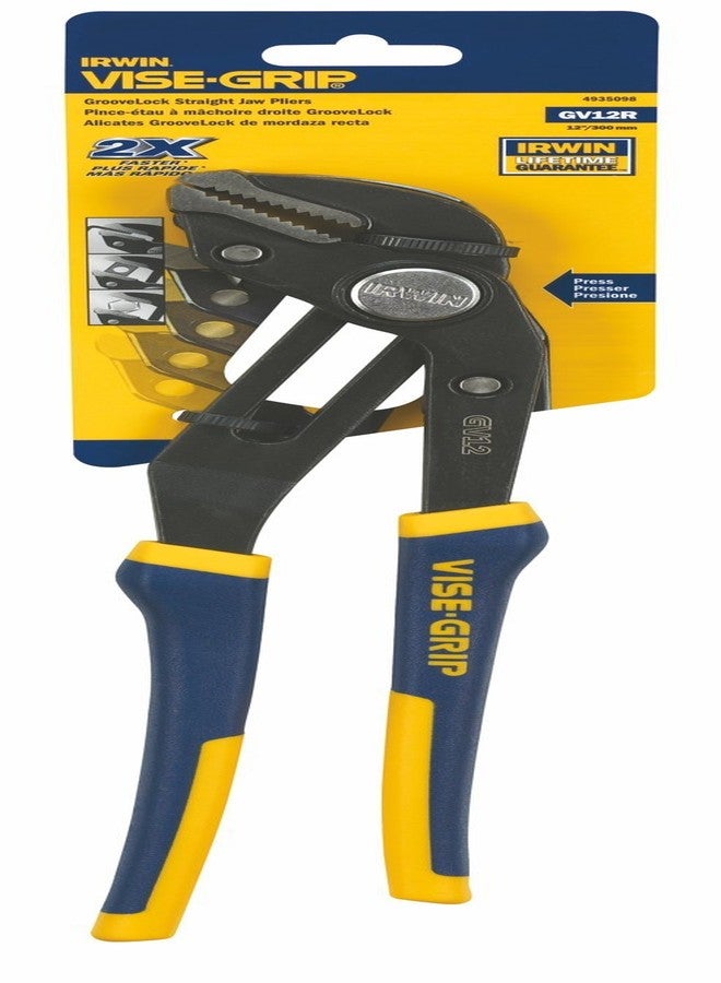 IRWIN Tools VISE-GRIP GrooveLock Pliers, Straight Jaw, 12-inch (4935098) - Image 2