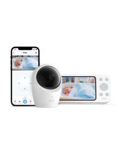 eufy Baby Monitor E21 with 4K Camera, Hybrid Wi-Fi and No Wi-Fi Connection, App and Monitor Control, Ultra-Clear Night View, Pan-Tilt, 8× Zoom, Portable Camera with Built-In Battery, ANR, Smart Alerts