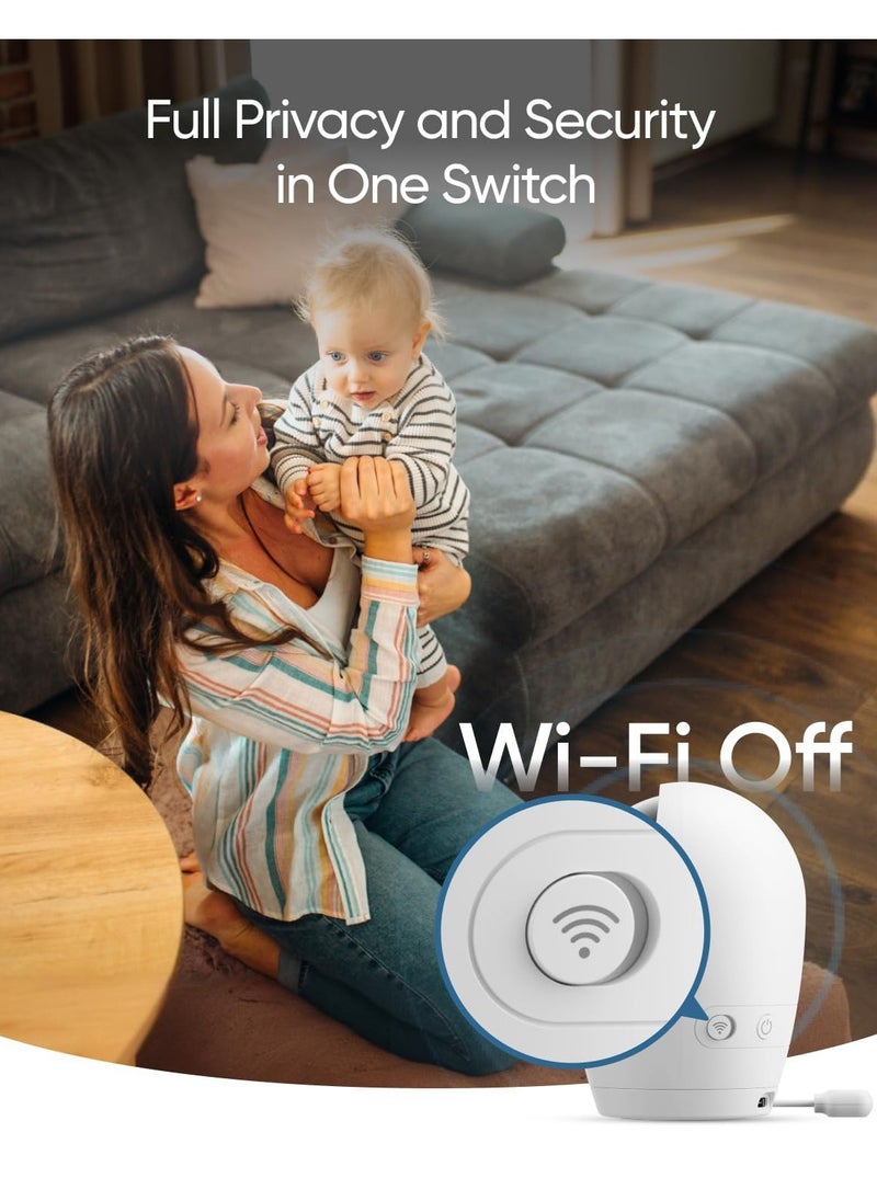 eufy - eufy Baby Monitor E21 with 4K Camera, Hybrid Wi-Fi and No Wi-Fi Connection, App and Monitor Control, Ultra-Clear Night View, Pan-Tilt, 8× Zoom, Portable Camera with Built-In Battery, ANR, Smart Alerts - Image 1