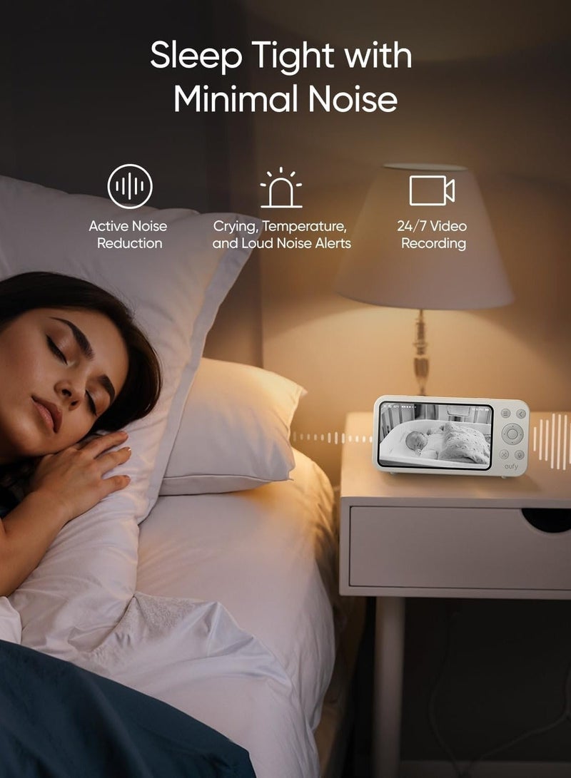 eufy Baby Monitor E21 with 4K Camera, Hybrid Wi-Fi and No Wi-Fi Connection, App and Monitor Control, Ultra-Clear Night View, Pan-Tilt, 8× Zoom, Portable Camera with Built-In Battery, ANR, Smart Alerts - Image 5