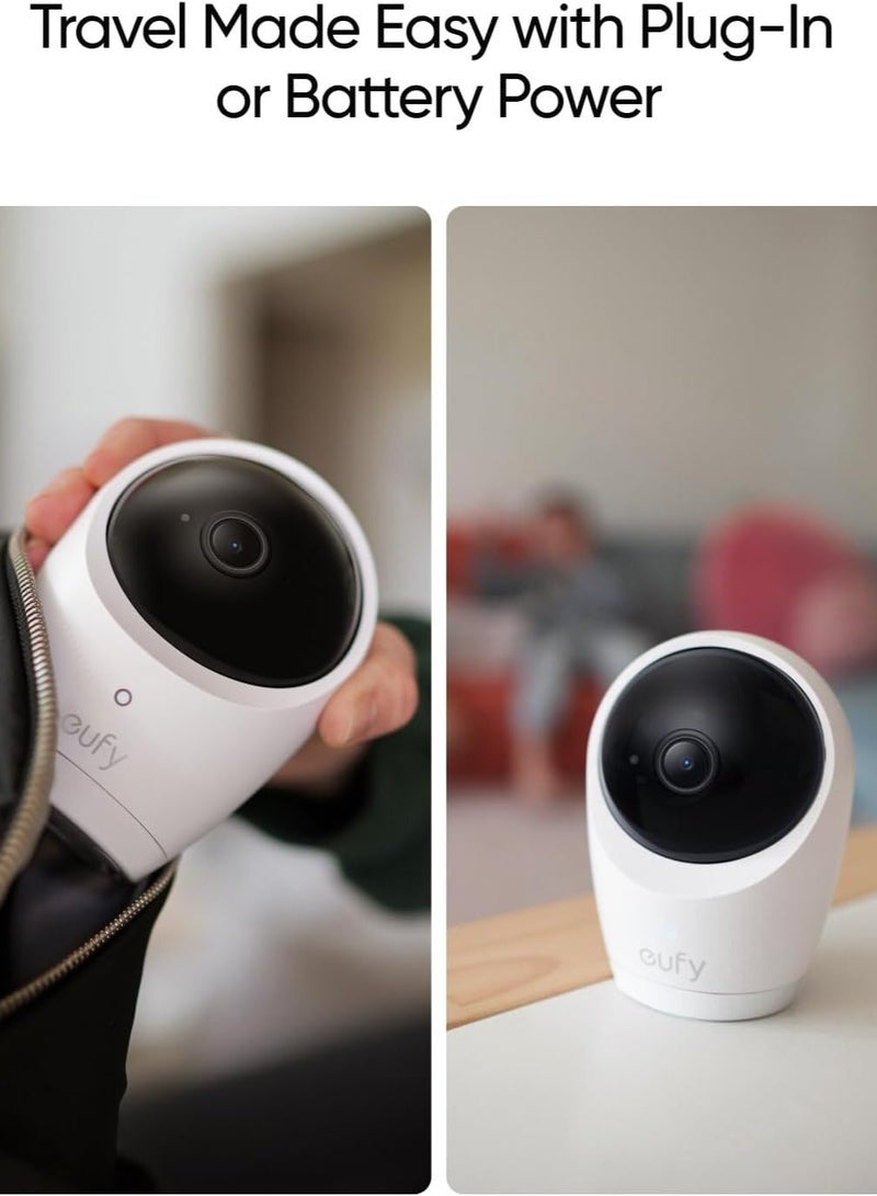 eufy Baby Monitor E21 with 4K Camera, Hybrid Wi-Fi and No Wi-Fi Connection, App and Monitor Control, Ultra-Clear Night View, Pan-Tilt, 8× Zoom, Portable Camera with Built-In Battery, ANR, Smart Alerts - Image 4