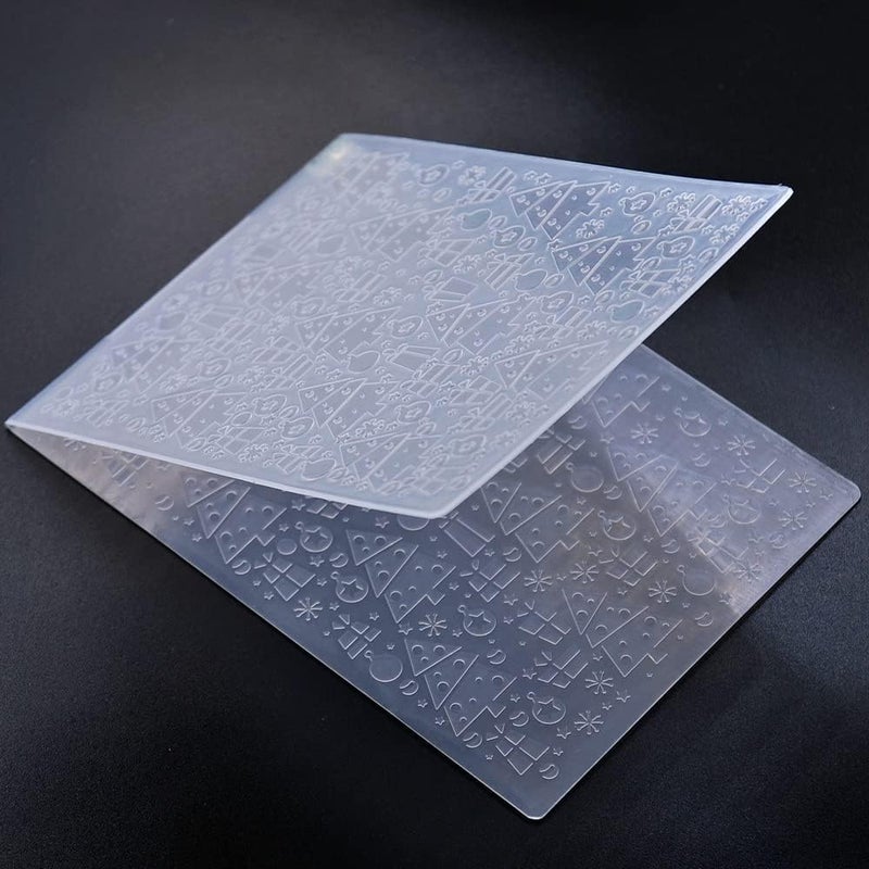 Arbuya Christmas Tree Background Plastic Embossing Folders for Card Making Christmas Background Embossing Tempplate for Scrapbooking Papaer Carfting-AFD164 - Image 5
