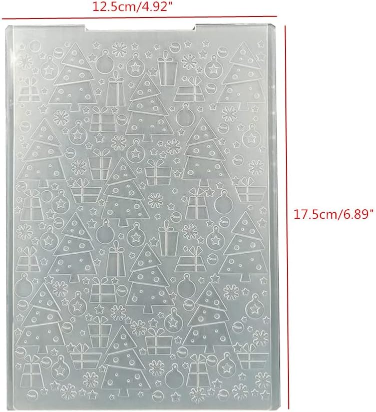 Arbuya Christmas Tree Background Plastic Embossing Folders for Card Making Christmas Background Embossing Tempplate for Scrapbooking Papaer Carfting-AFD164 - Image 3