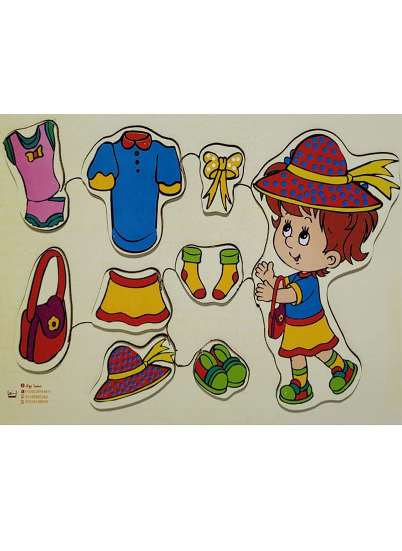 Toys Wooden Girl Clothes Puzzle  - Image 1