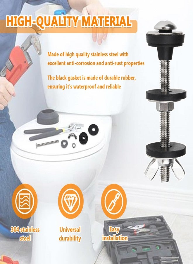 HUAREW Universal Toilet Tank to Bowl Bolt Kit, Heavy Duty Bolts Toilet, with Waterproof Stainless and Rubber Washers Gasket, Set for Toilet Mounting and Repair(Pack of 2) - Image 5