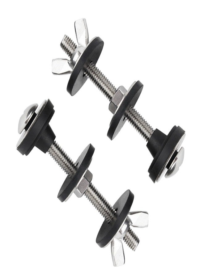 HUAREW Universal Toilet Tank to Bowl Bolt Kit, Heavy Duty Bolts Toilet, with Waterproof Stainless and Rubber Washers Gasket, Set for Toilet Mounting and Repair(Pack of 2) - Image 1