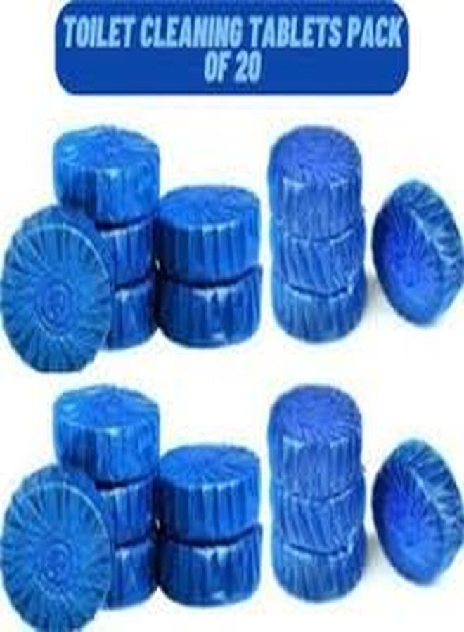 ULTRONEX 20 Pcs Toilet Bowl Deodorizer Cleaner Powerful Automatic Flush Toilet cleaner tablet/Automatic Toilet Bowl Cleaner Tablets Stain Remover Bathroom Flush Tank Blue Tab Tablet - Image 2